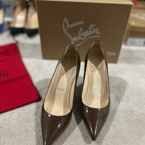 Christian Louboutin Kate Brown Patent Heels 85mm